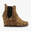 Weeboo Wedge Heel Leopard Print Chelsea Boots Newest Arrivals