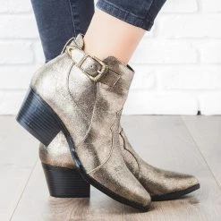 Qupid Shoes Western Buckle Bootie