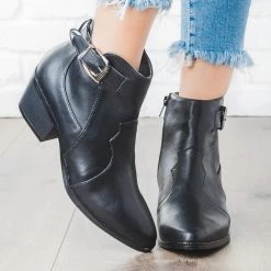 Qupid Shoes Western Buckle Bootie 10 Qupid Shoes Western Buckle Bootie