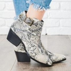 Qupid Shoes Western Buckle Bootie