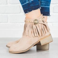 Lovmark Western Fringe Ankle Booties