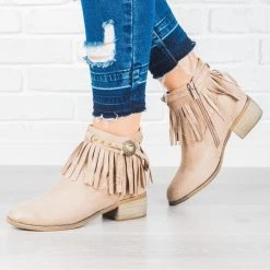 Lovmark Western Fringe Ankle Booties