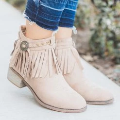 Lovmark Western Fringe Ankle Booties