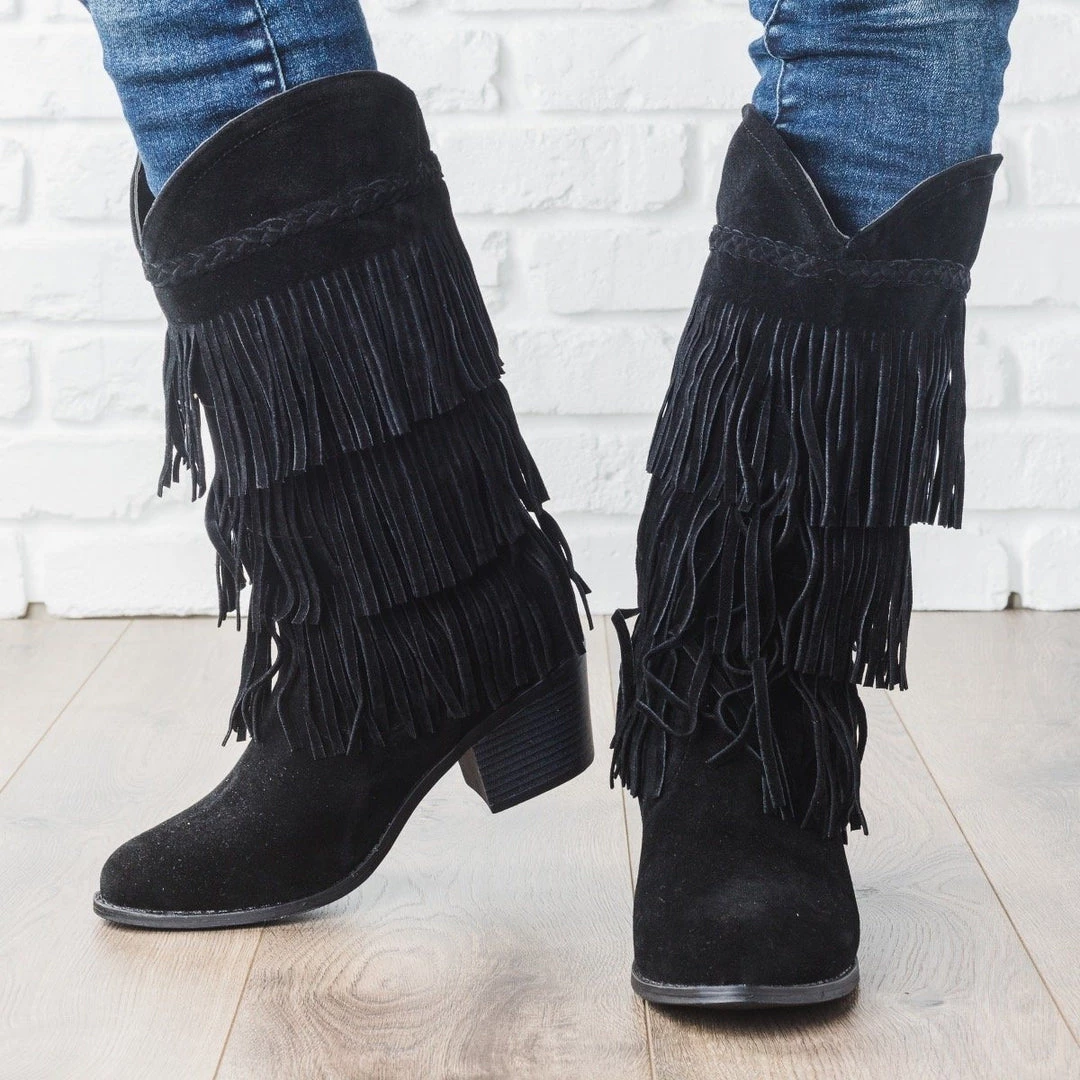 Qupid Shoes Western Fringe Boots 4 Qupid Shoes Western Fringe Boots