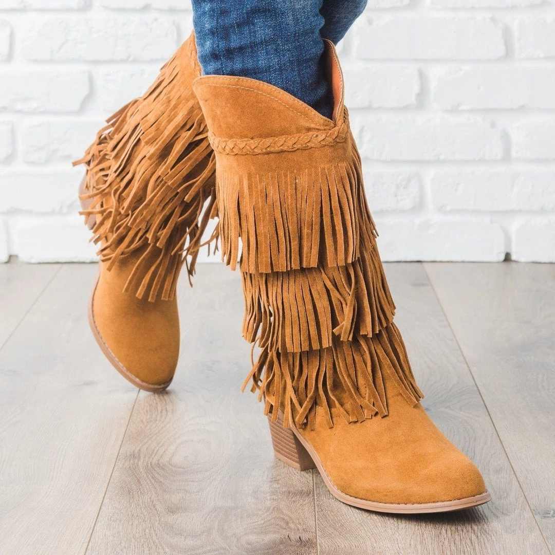 Qupid Shoes Western Fringe Boots 5 Qupid Shoes Western Fringe Boots