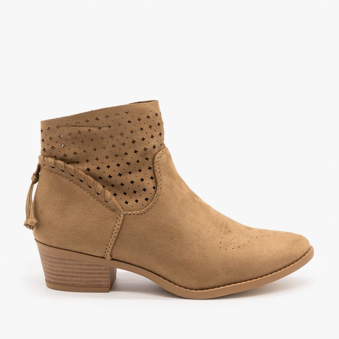 Soda Shoes Western Laser-Cut Booties FINAL SALE Newest Arrivals 3 Soda Shoes Western Laser-Cut Booties FINAL SALE Newest Arrivals