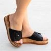 Bamboo Wide Buckle Platform Sandals
