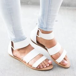 Bamboo Wide Strapped Simple Sandals Newest Arrivals