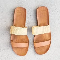 Bamboo Woven Double Strap Sandals