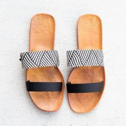 Bamboo Woven Double Strap Sandals