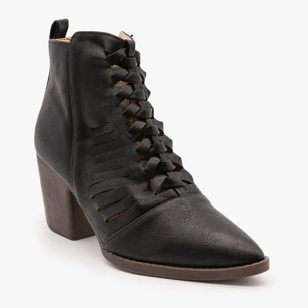 Mata Newest Arrivals Woven Front Ankle Booties 3 Mata Newest Arrivals Woven Front Ankle Booties