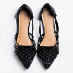 Bamboo Shoes Newest Arrivals Woven Huarache Pointed Toe Flats