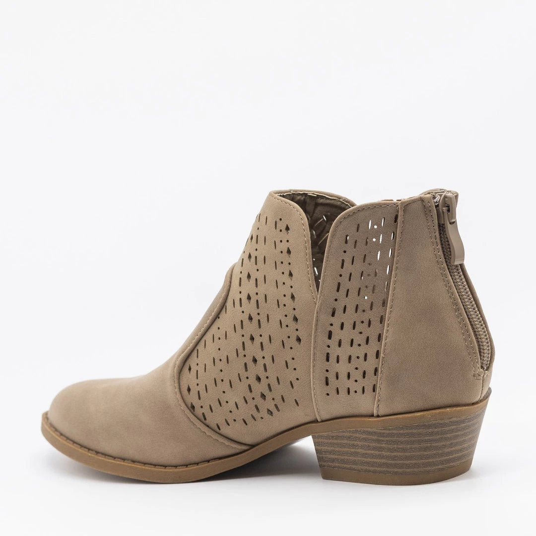 Top Moda Newest Arrivals Woven Laser-Cut Ankle Booties FINAL SALE 5 Top Moda Newest Arrivals Woven Laser-Cut Ankle Booties FINAL SALE