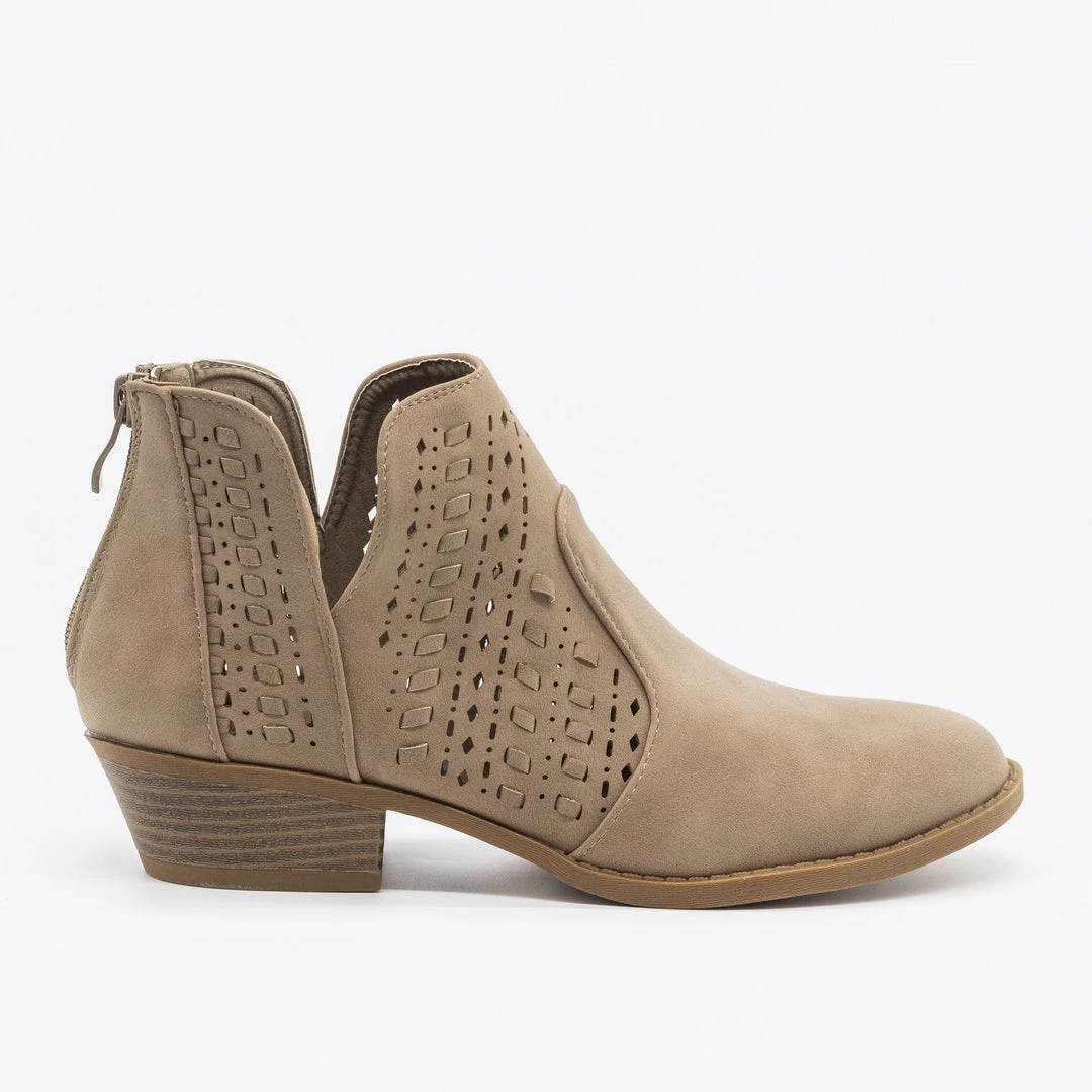 Top Moda Newest Arrivals Woven Laser-Cut Ankle Booties FINAL SALE 2 Top Moda Newest Arrivals Woven Laser-Cut Ankle Booties FINAL SALE