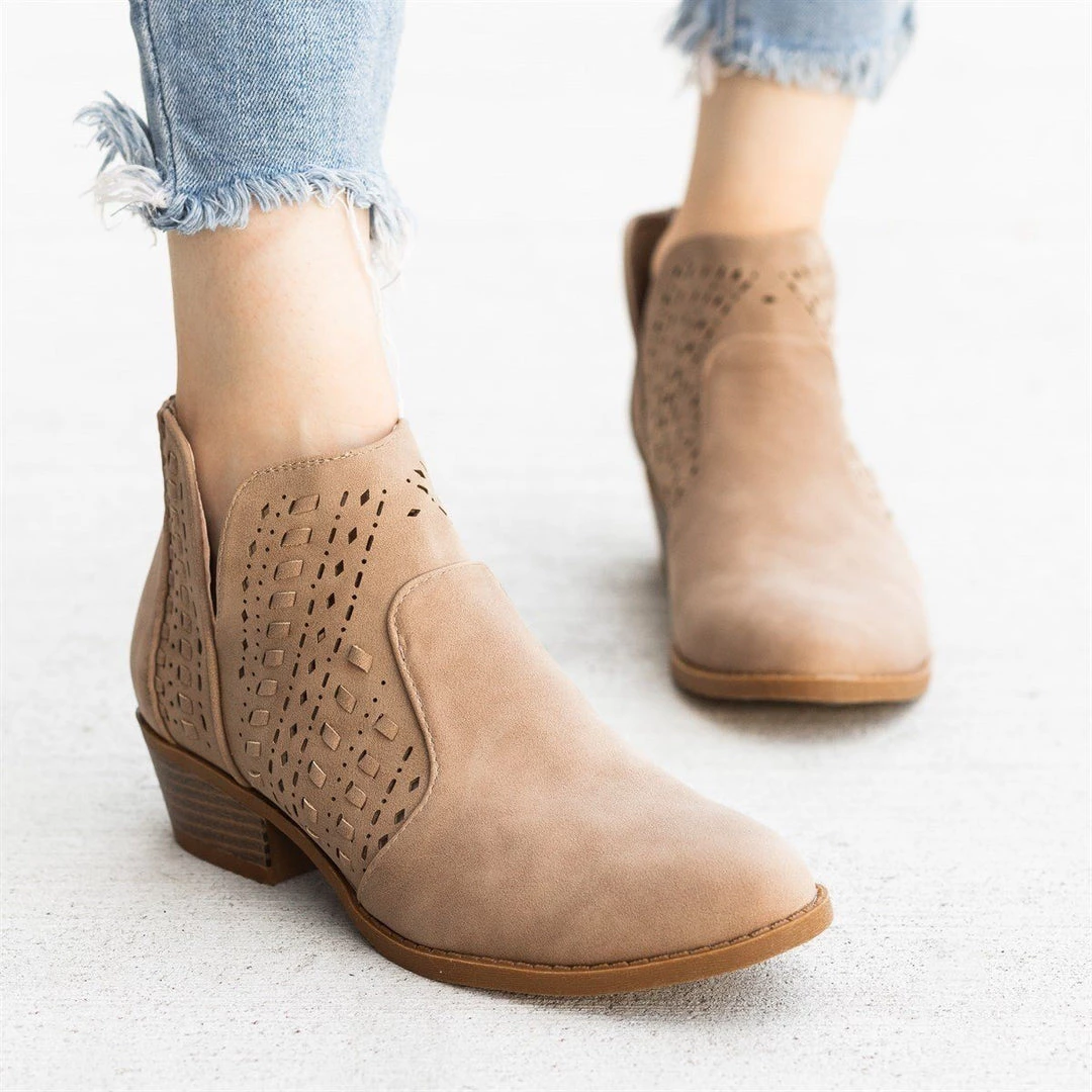 Top Moda Newest Arrivals Woven Laser-Cut Ankle Booties FINAL SALE 9 Top Moda Newest Arrivals Woven Laser-Cut Ankle Booties FINAL SALE