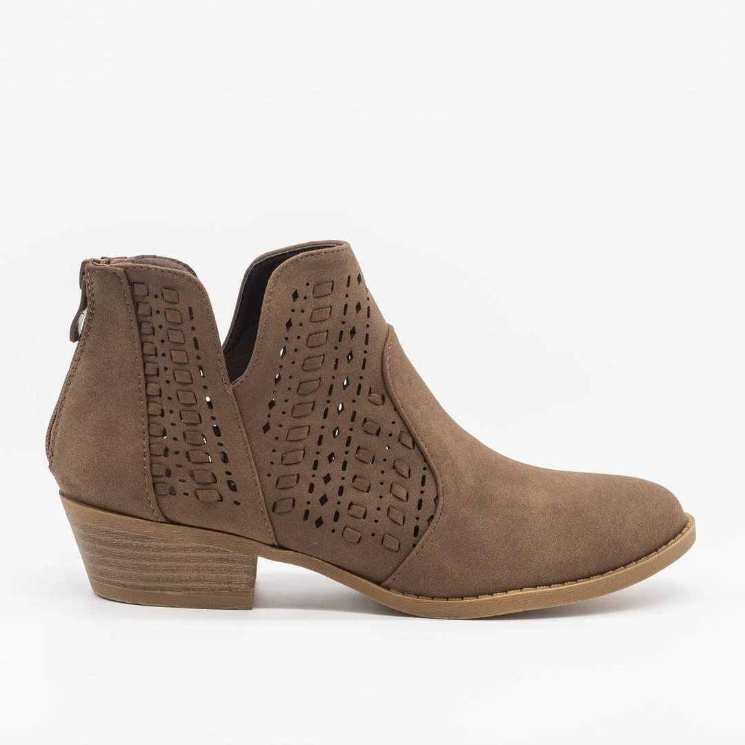 Top Moda Newest Arrivals Woven Laser-Cut Ankle Booties FINAL SALE 1 Top Moda Newest Arrivals Woven Laser-Cut Ankle Booties FINAL SALE