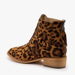 ARider Girl Woven Leopard Print Ankle Booties Newest Arrivals