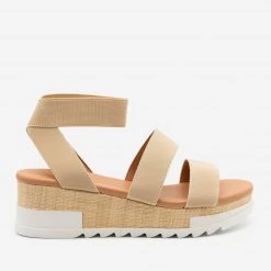Top Moda Newest Arrivals Woven Platform Sandals