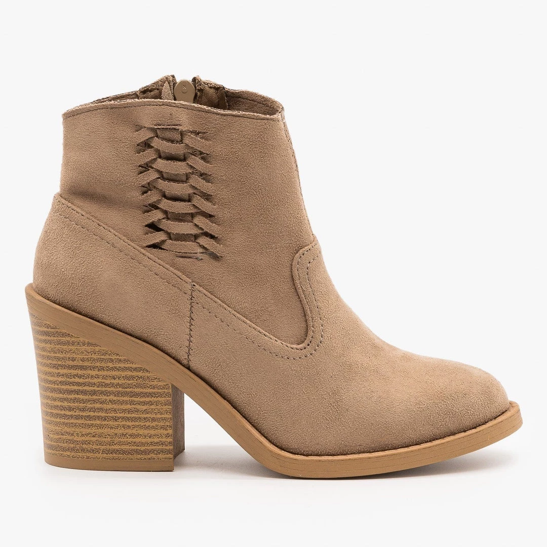 Qupid Shoes Newest Arrivals Woven Side Accent Booties 7 Qupid Shoes Newest Arrivals Woven Side Accent Booties