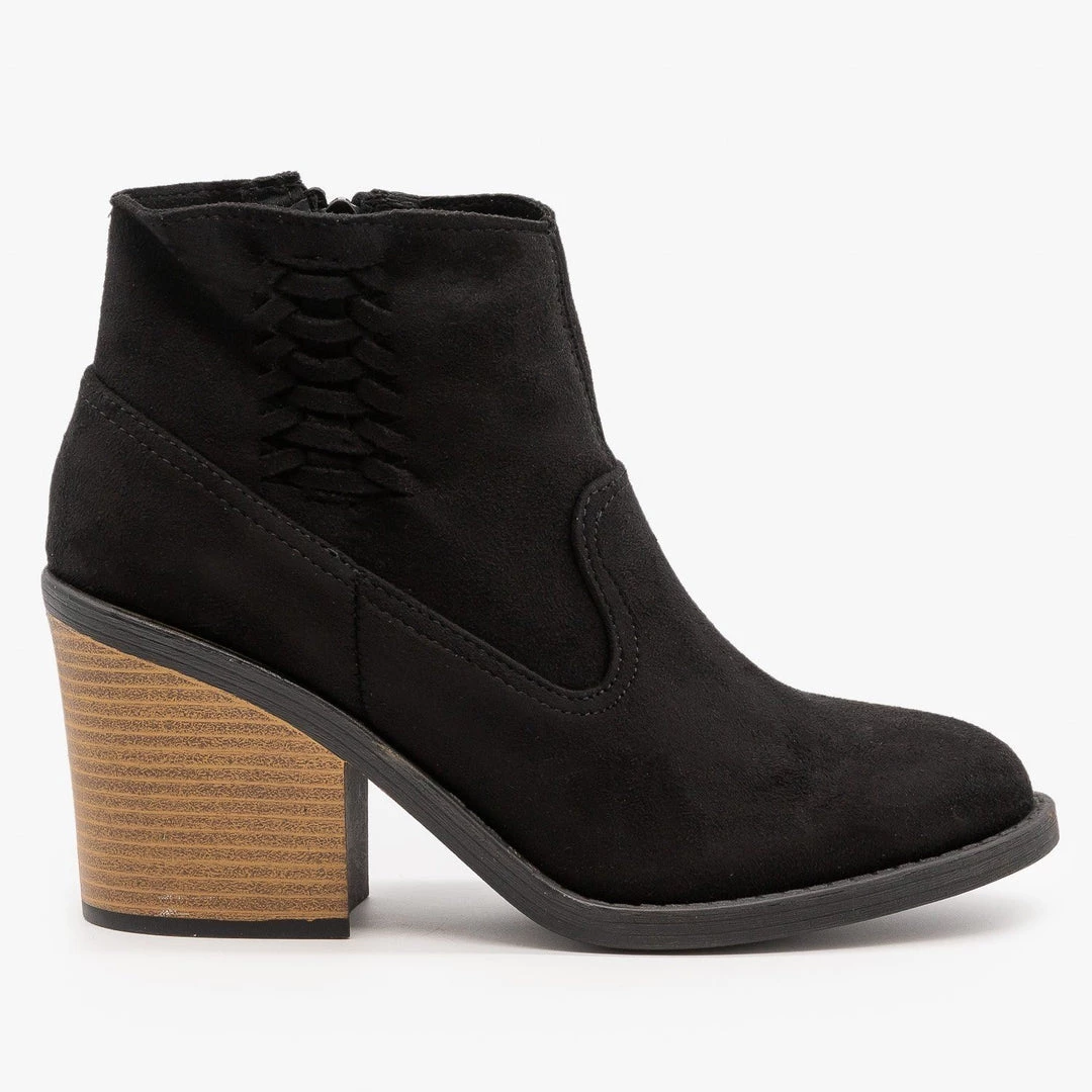 Qupid Shoes Newest Arrivals Woven Side Accent Booties 4 Qupid Shoes Newest Arrivals Woven Side Accent Booties