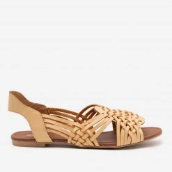 Qupid Shoes Woven Sling Back Sandals Newest Arrivals