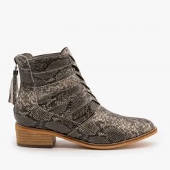 ARider Girl Newest Arrivals Woven Snake Print Ankle Booties FINAL SALE