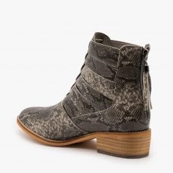 ARider Girl Newest Arrivals Woven Snake Print Ankle Booties FINAL SALE