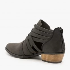 Qupid Shoes Woven Strappy Ankle Booties Newest Arrivals