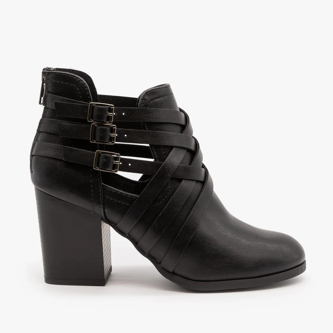 Soda Shoes Woven Triple Buckle Booties FINAL SALE 3 Soda Shoes Woven Triple Buckle Booties FINAL SALE