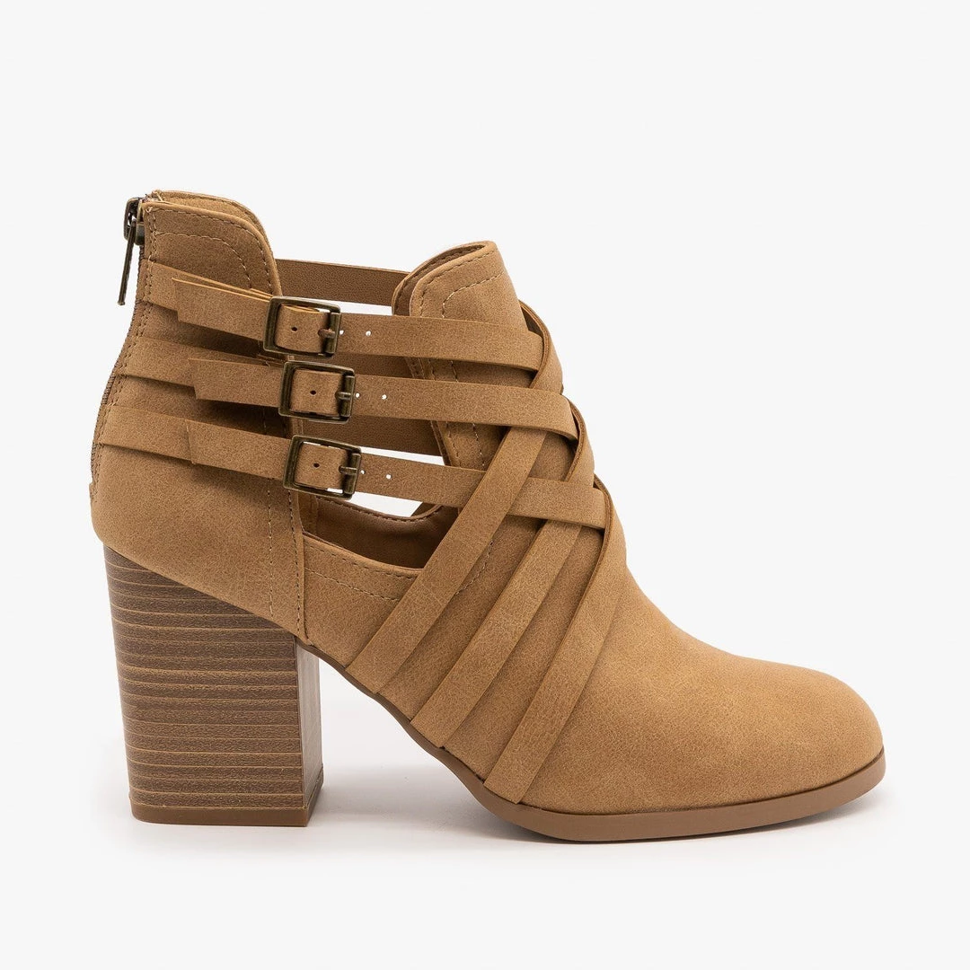 Soda Shoes Woven Triple Buckle Booties FINAL SALE 1 Soda Shoes Woven Triple Buckle Booties FINAL SALE