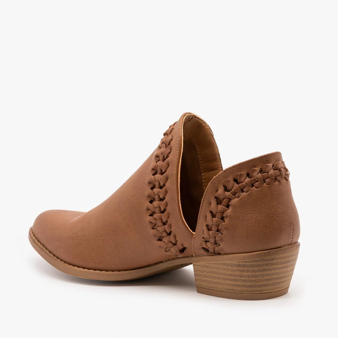 Qupid Shoes Woven V-Cut Ankle Booties FINAL SALE 6 Qupid Shoes Woven V-Cut Ankle Booties FINAL SALE