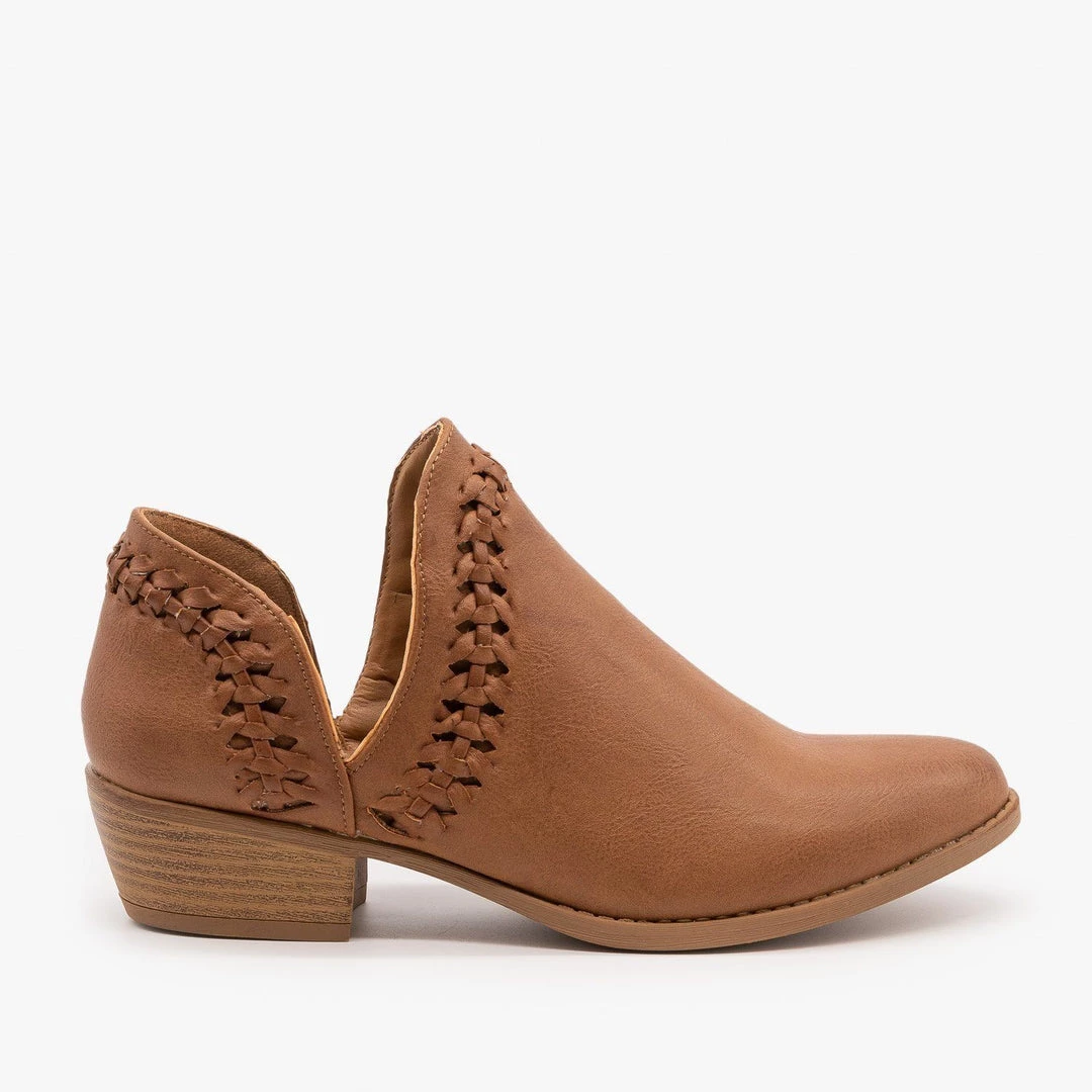 Qupid Shoes Woven V-Cut Ankle Booties FINAL SALE 5 Qupid Shoes Woven V-Cut Ankle Booties FINAL SALE