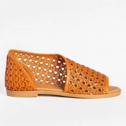Bamboo Shoes Newest Arrivals Wraparound Basketweave Open-Toe Flats