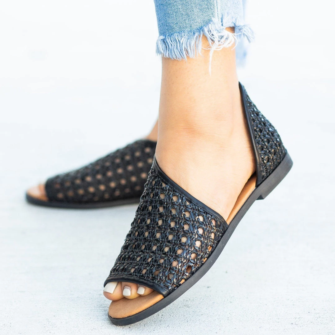 Bamboo Shoes Newest Arrivals Wraparound Basketweave Open-Toe Flats 4 Bamboo Shoes Newest Arrivals Wraparound Basketweave Open-Toe Flats