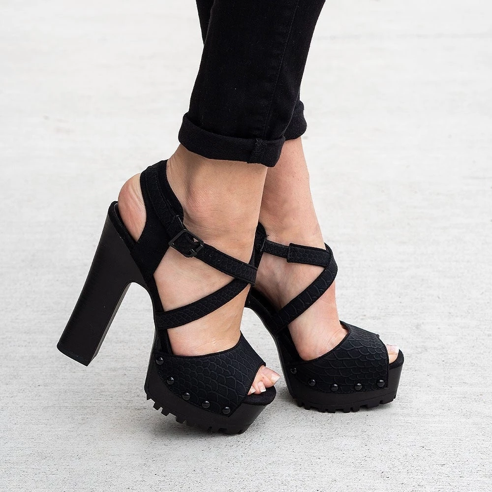 Soda Shoes Newest Arrivals X Strap Platform Heels 2 Soda Shoes Newest Arrivals X Strap Platform Heels