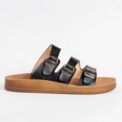 Forever Zig Zag Buckled Slides Newest Arrivals