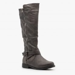 Fashion Focus Newest Arrivals Zipper Accented Riding Boots FINAL SALE