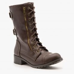 Soda Shoes Newest Arrivals Zipper Detail Combat Boots