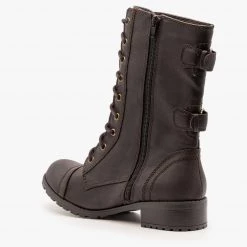 Soda Shoes Newest Arrivals Zipper Detail Combat Boots