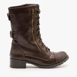 Soda Shoes Newest Arrivals Zipper Detail Combat Boots