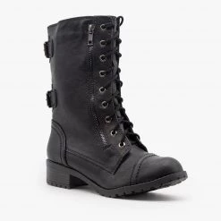 Soda Shoes Newest Arrivals Zipper Detail Combat Boots