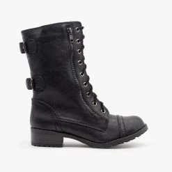 Soda Shoes Newest Arrivals Zipper Detail Combat Boots