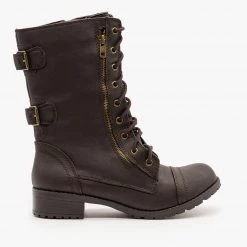 Soda Shoes Newest Arrivals Zipper Detail Combat Boots