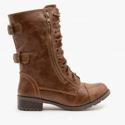 Soda Shoes Newest Arrivals Zipper Detail Combat Boots