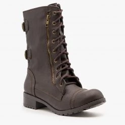 Soda Shoes Newest Arrivals Zipper Detail Combat Boots