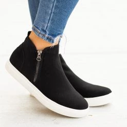 Soho Girls Zippered Fashion Ankle Sneakers FINAL SALE