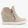 AMS Shoes Zippered Pinhole Wedge Sneakers Newest Arrivals