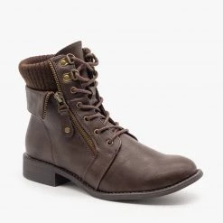 Top Moda Zippered Sweater Cuff Boots FINAL SALE