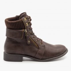 Top Moda Zippered Sweater Cuff Boots FINAL SALE